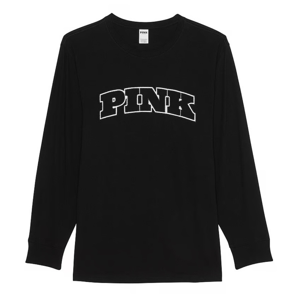 PINK CAMPUS COTTON LONG-SLEEVE TEE